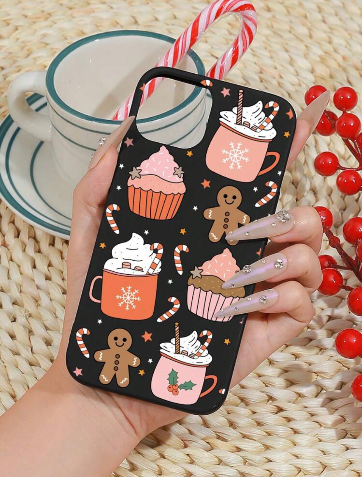 Gingerbread Man Black iPhone Case