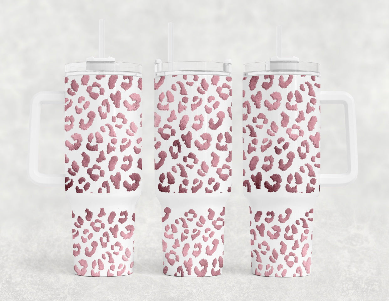 Rose Gold Leopard 40 oz w/handle