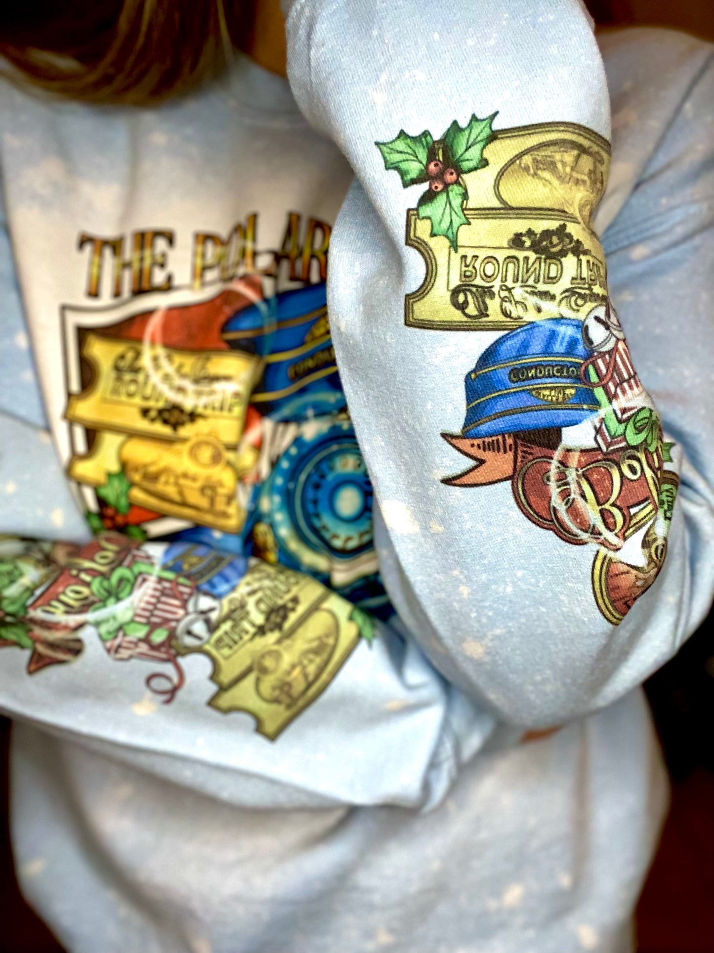 Christmas Train Bleached Crewneck