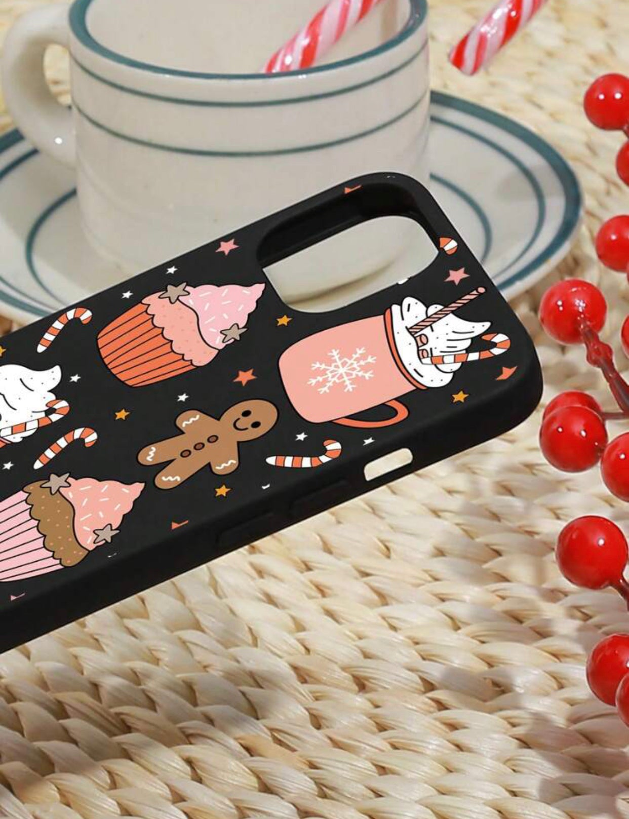 Gingerbread Man Black iPhone Case