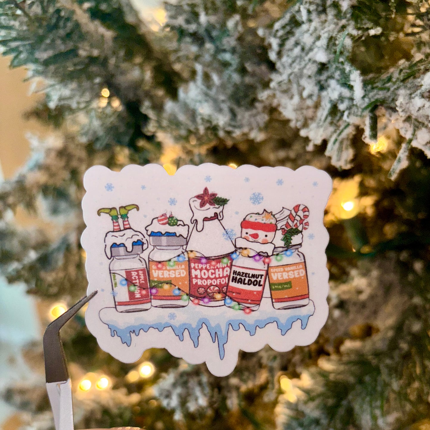 Pharmacy Christmas Vial Sticker