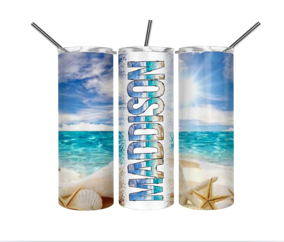 Personalized Beach Front 20 oz