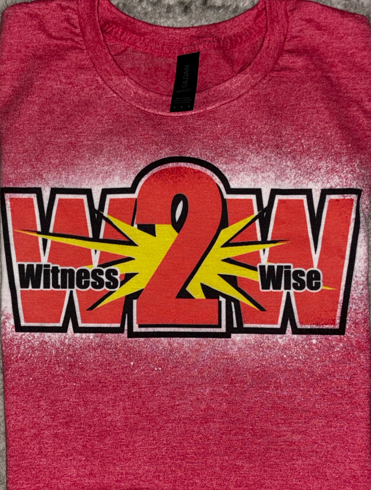 Witness 2 Wise Bleached Heather Red Tee – Gildan Softstyle