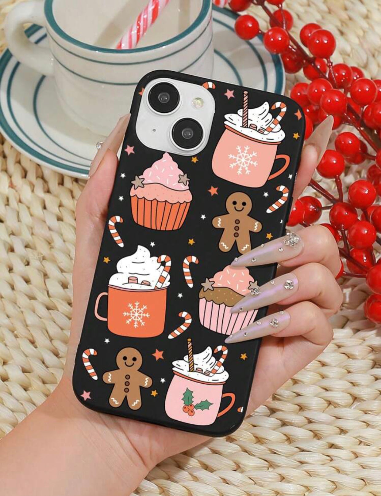 Gingerbread Man Black iPhone Case