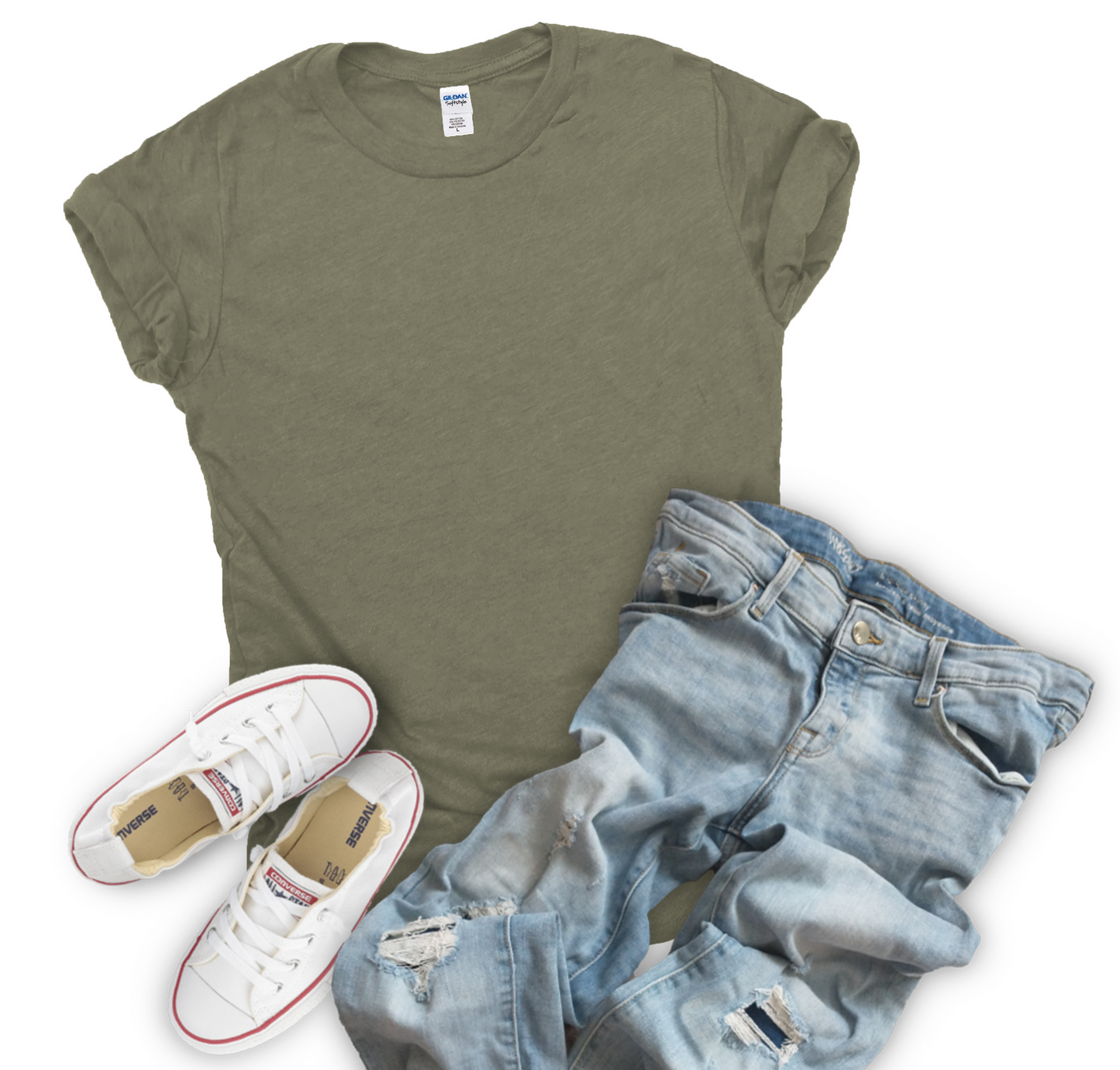 Blank Heather Military Green Tee