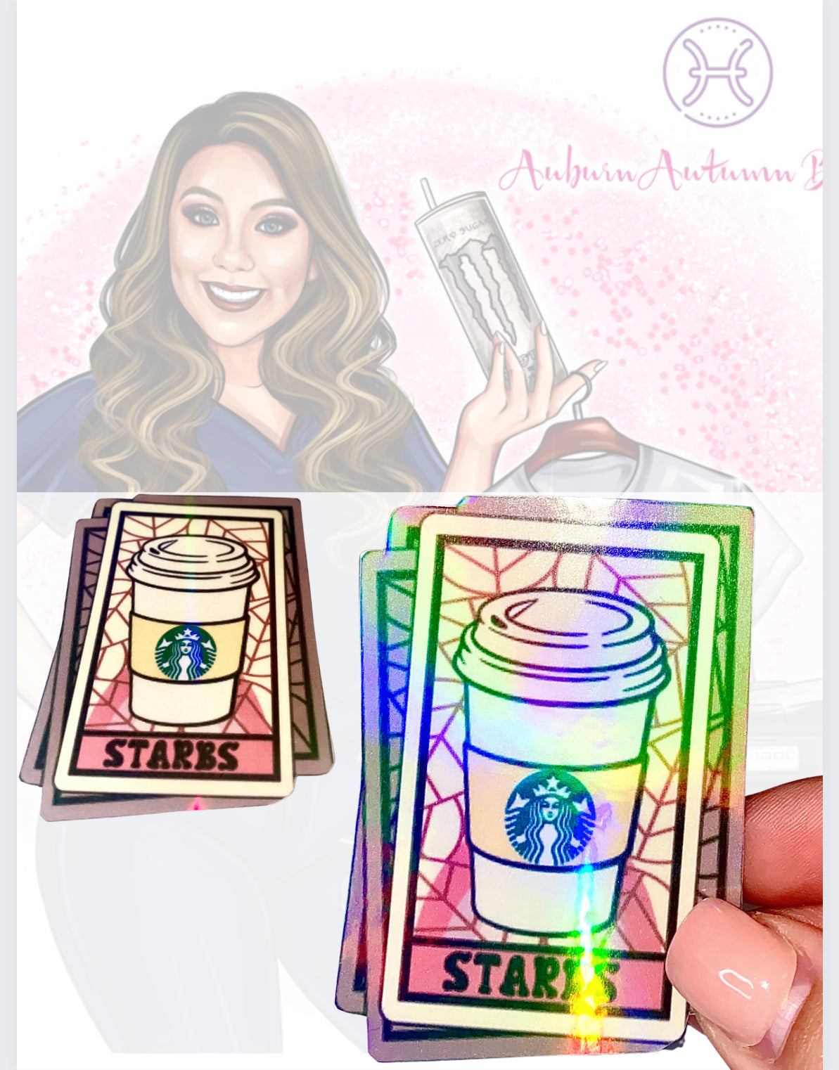 Tarot Card Latte Sticker