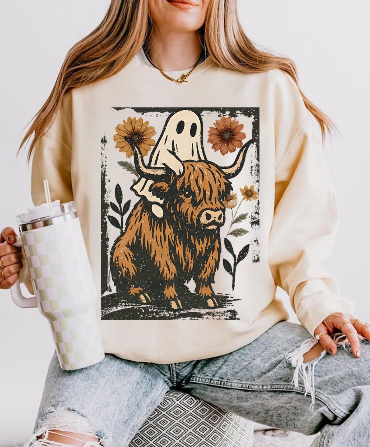 Highland Ghost Floral Crewneck Sweatshirt