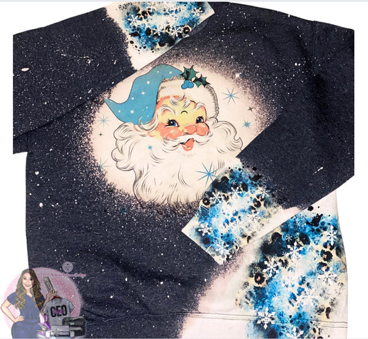 Santa Leopard Bleached Crewneck