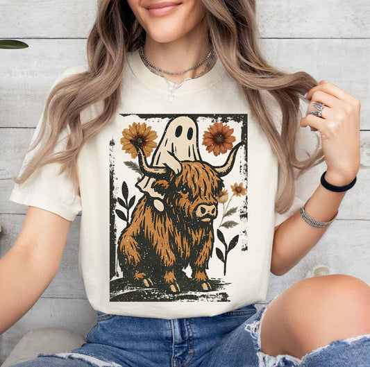 🐂👻 Highland Cow & Ghost Graphic Tee